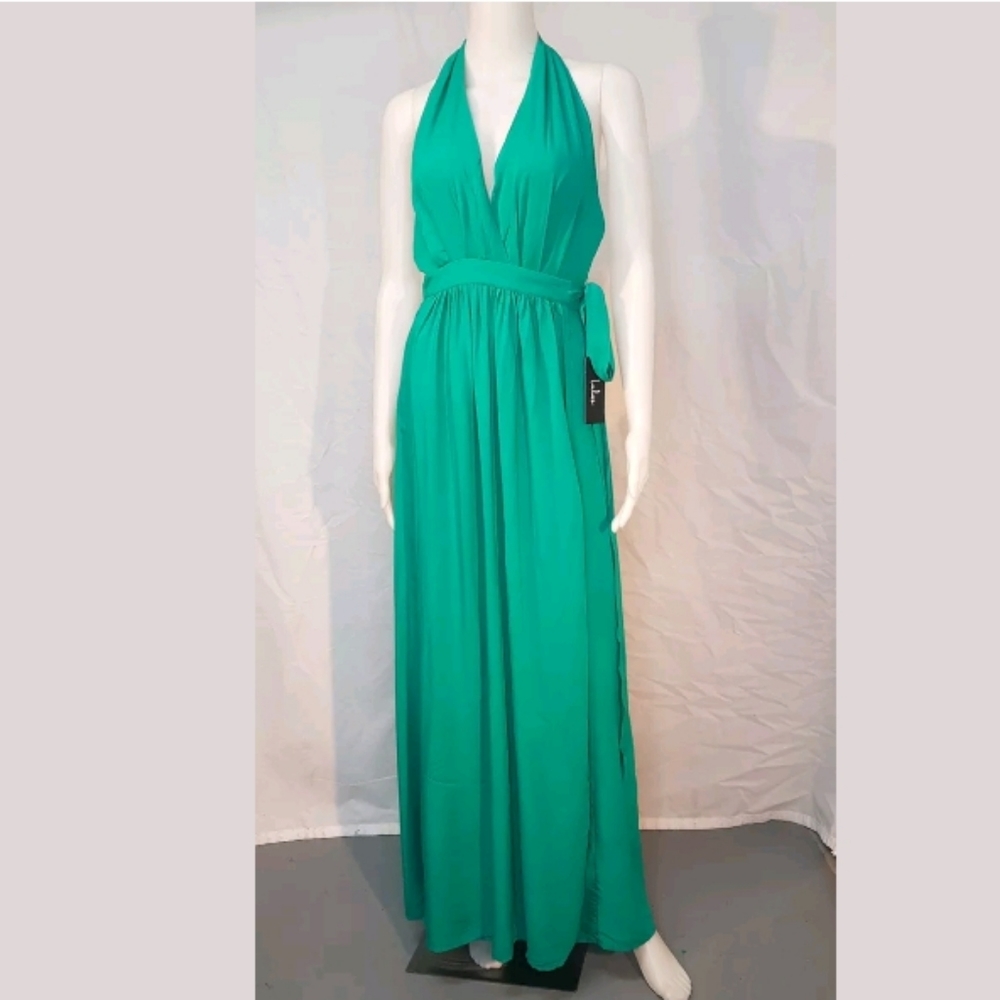 Lulus Magical Movement  Maxi Wrap Halter Dress M